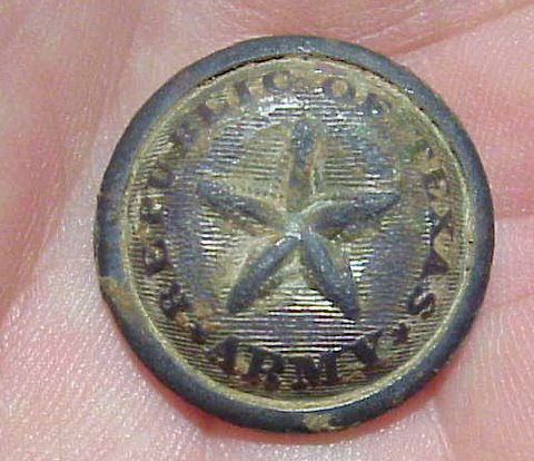 Republic of Texas Army button dug at Sieanna.
